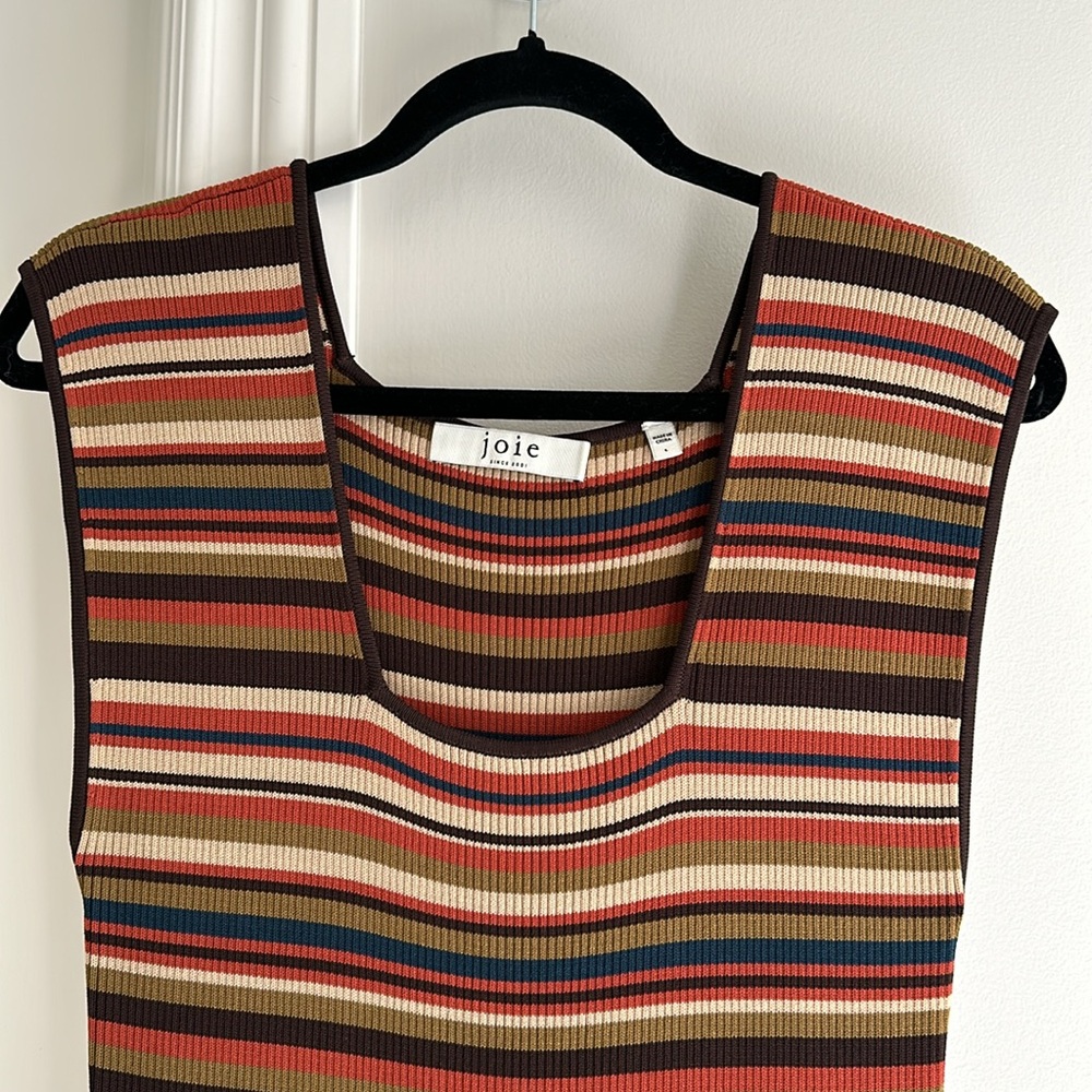 joie knitted striped tank dress size L.